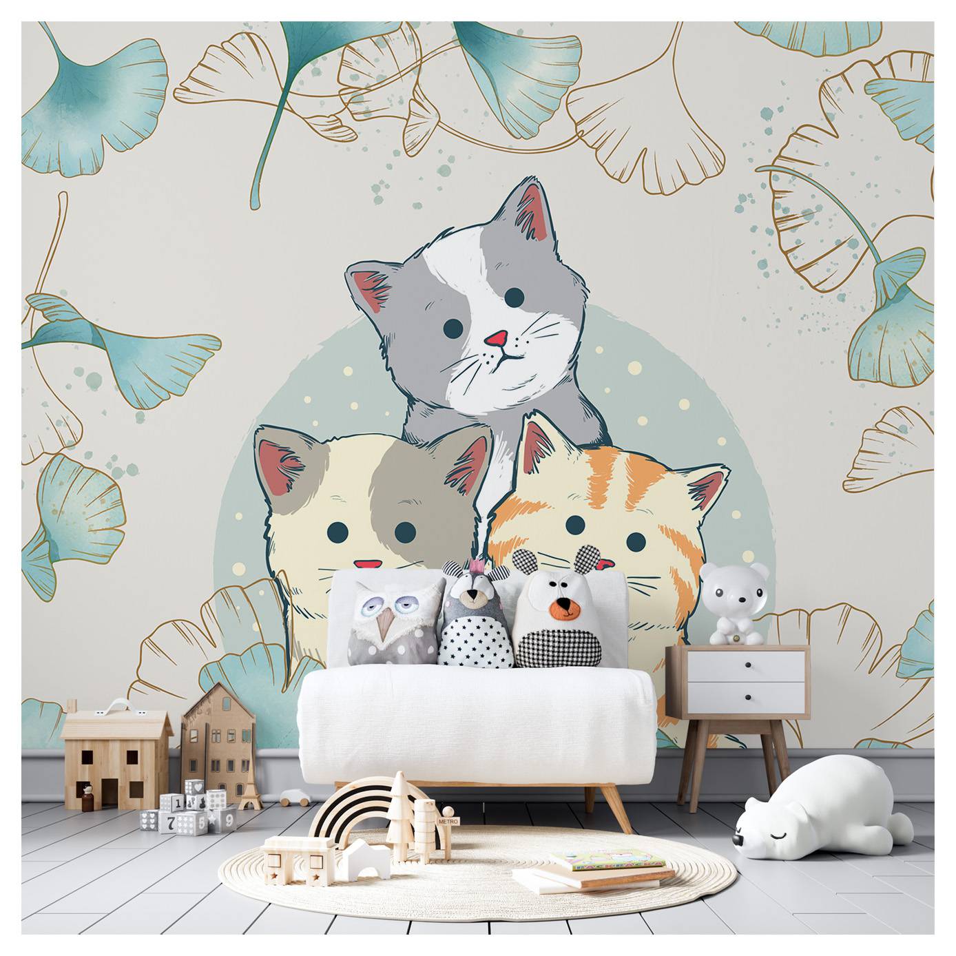 Three Cute Kits Wallpaper • My Wall Poster